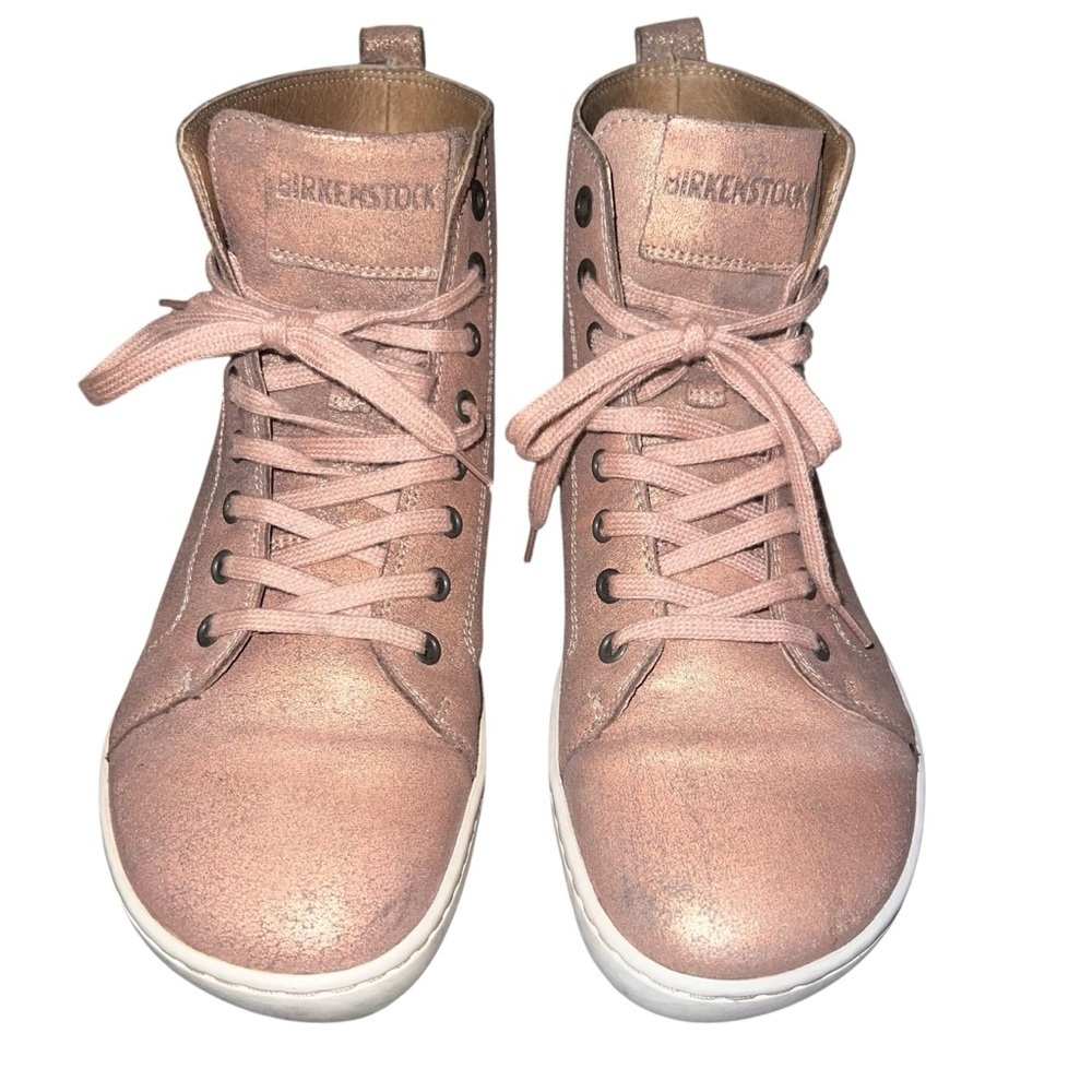 Birkenstock Women's Bartlett High-Top Sneakers Metallic Rose Gold EU 38 US 7 - Picture 4 of 9